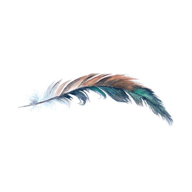 Free as a Bird Watercolor Feather by KatieMorrisArt