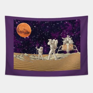 Retro Astronauts In Space Tapestry