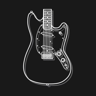 M-Style Offset Style Electric Guitar Body Outline Dark Theme T-Shirt