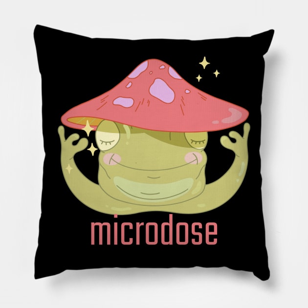 Microdose mushrooms, Magic Mushrooms, hallucinogenic mushrooms, psilocybin mushroom Pillow by One Eyed Cat Design