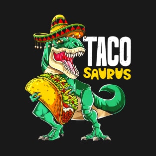 Tacosaurus Shirt Taco Cinco de Mayo Kids Boys Dinosaur T-Shirt