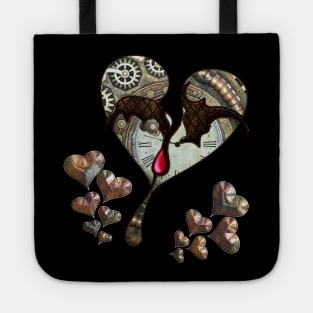 Wonderful elegant steampunk heart with clocks and gears Tote