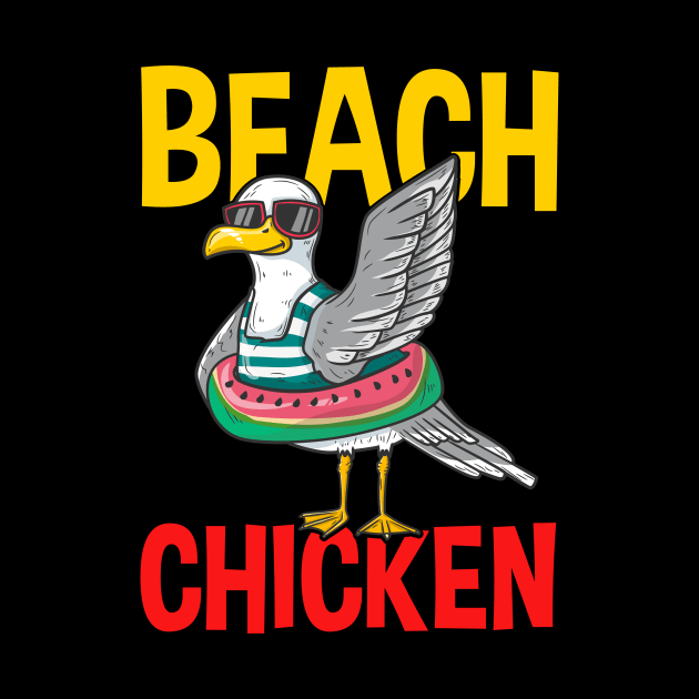 Funny Beach Chicken design for Seagull Lovers by biNutz