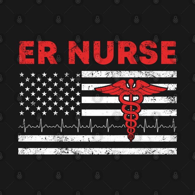 Emergency Room ER Nurse with American Flag Vintage by neonatalnurse