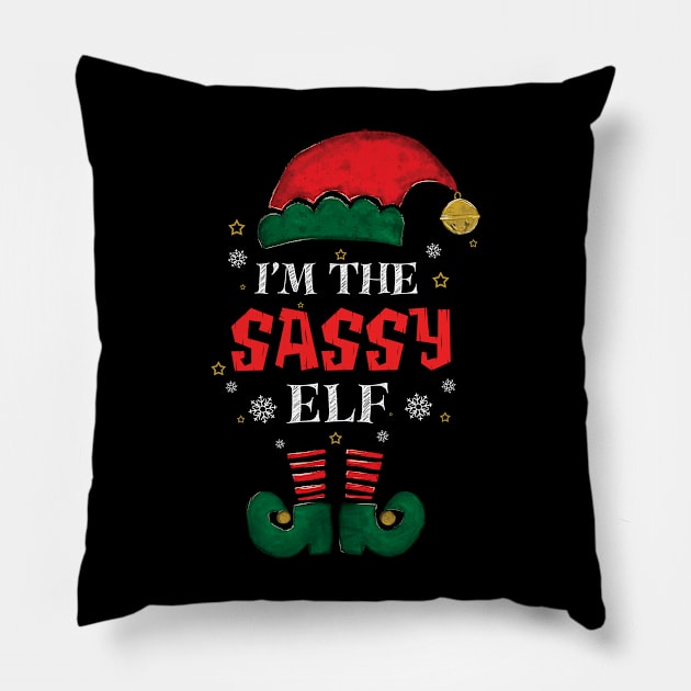 I'm The Sassy Elf Pillow by novaya