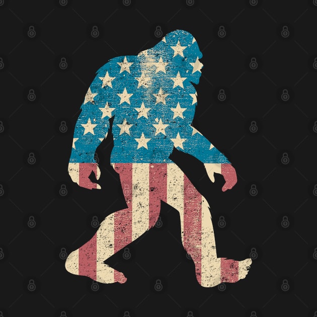 Merica American Flag Sasquatch Bigfoot Gift Silhouette Gag Gift by MintedFresh