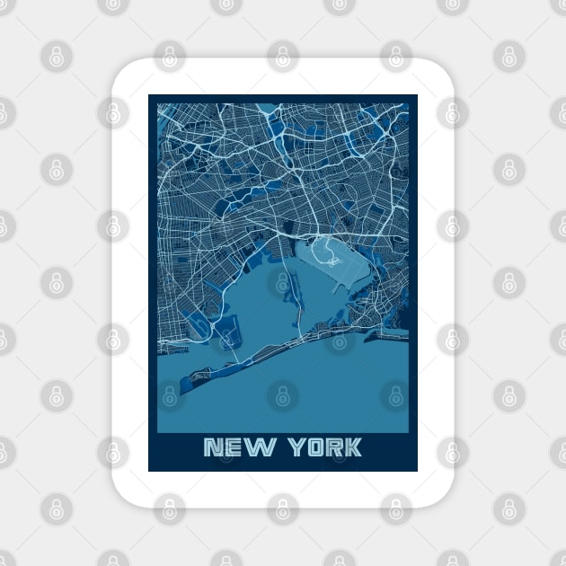 New York - United States Peace City Map Magnet by tienstencil