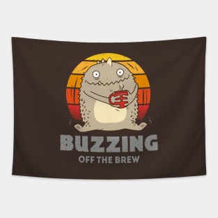 Buzzing off the Brew - Coffee Monster Tapestry