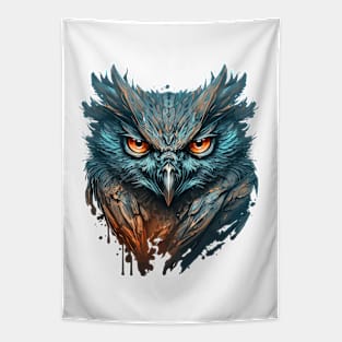 Owl Portrait Animal Painting Wildlife Outdoors Adventure Tapestry