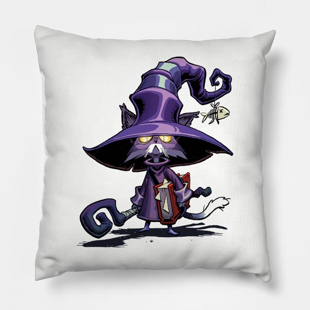 Nekomancer Pillow by ChrisWhartonArt