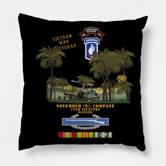 Ranger Infil  - N Co, Ranger, 173rd Airborne Bde, Vietnam Jungle Pillow by twix123844