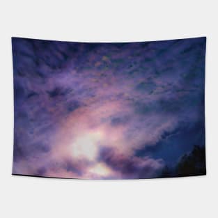 Purple swirled sky Tapestry