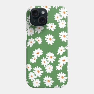 green daisy floral pattern Phone Case