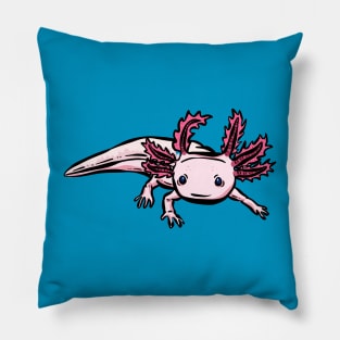 Axolotl Sea Creatures Illustration Pillow