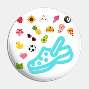 Croc with charms stickers Pin
