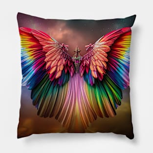 Rainbow wings Pillow