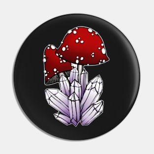 Magic mushroom and crystals Pin