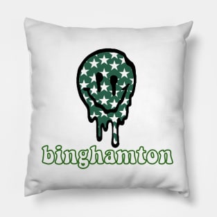 binghamton drippy smiley Pillow