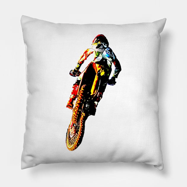 motocross Pillow by rickylabellevie