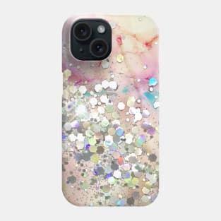 Pastel alcohol ink Holographic Glitter Phone Case