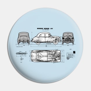 MORRIS MINOR - blueprint brochure cutaway Pin