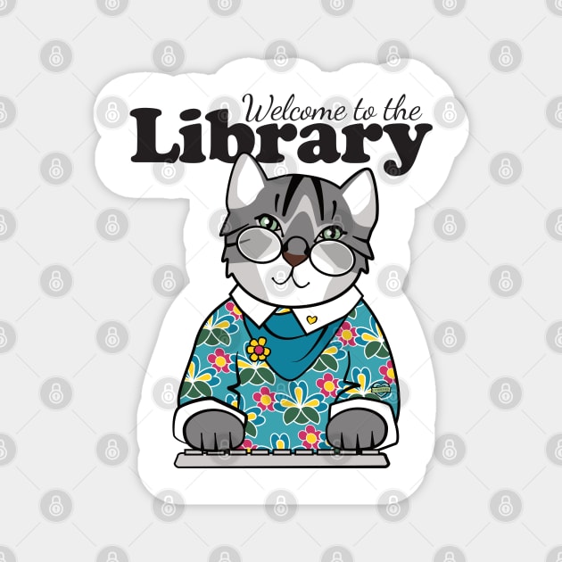 Welcome to the Library Cat Magnet by Sue Cervenka