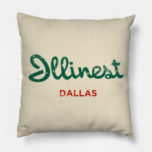 Illinest Holiday Inn Distressed Dallas Pillow