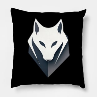 Frost Moon Wolf Shadow Pillow