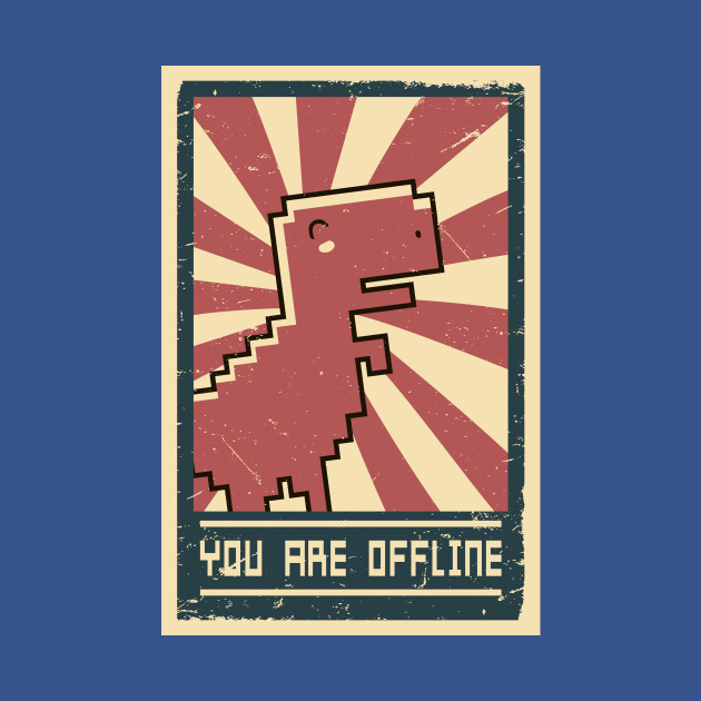 Discover Retro Offline Dinosaur - No Internet Dino - T-Shirt
