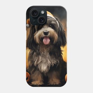 Black-Brown Tibetan terrier Halloween Phone Case