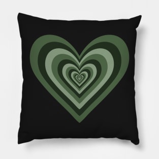 Khaki Green Expanding Hearts Pillow