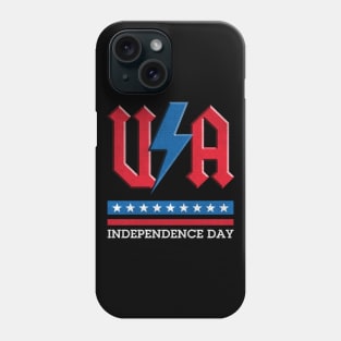 independence day USA rock n roll thunder lightning style Phone Case