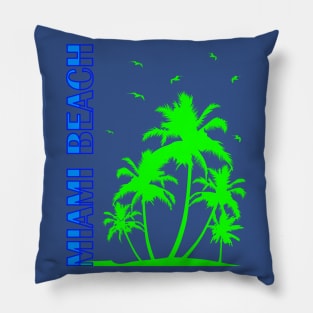 Miami Beach Green Pillow