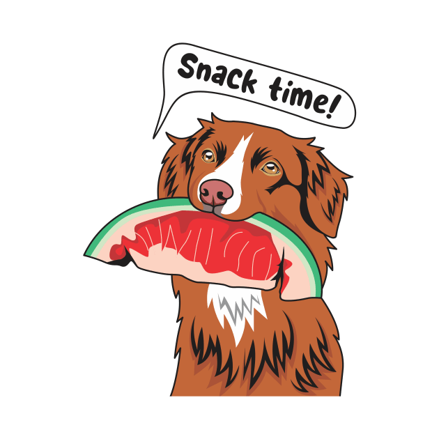 Toller Eating A Watermelon by welovetollers