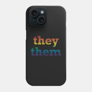 Rainbow They Them Waves Phone Case