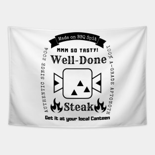 Well Done Steak Monster Hunter T-Shirt (Black Logo) Tapestry