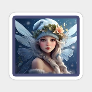 Winter's Whimsy: A Pretty Fairy Magnet