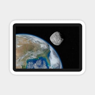 Asteroid approaching planet Earth, elements of this image furnished by NASA Magnet