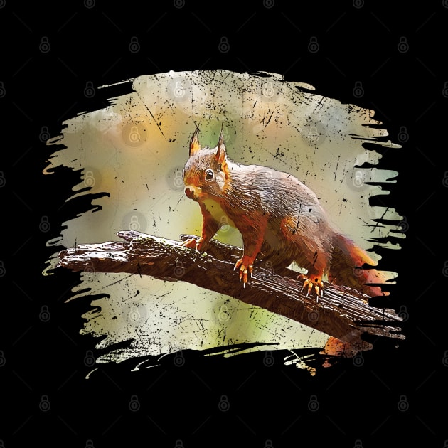 Red Squirrel Vintage Look by ShopBuzz