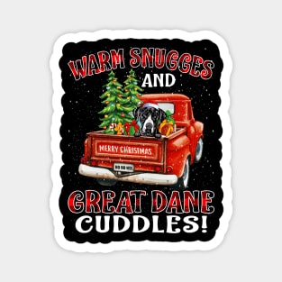 Warm Snuggles And Great Dane Cuddles Ugly Christmas Sweater Magnet