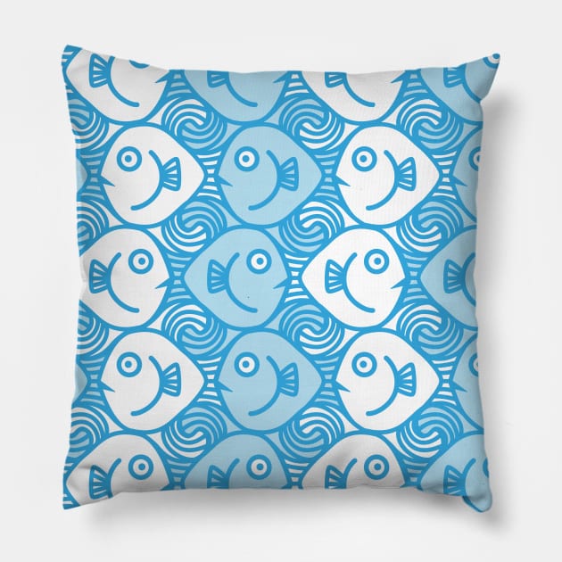 funny fish texture Pillow by Maxsomma