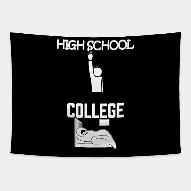 Funny Difference High School vs College Tapestry by Angelic Gangster