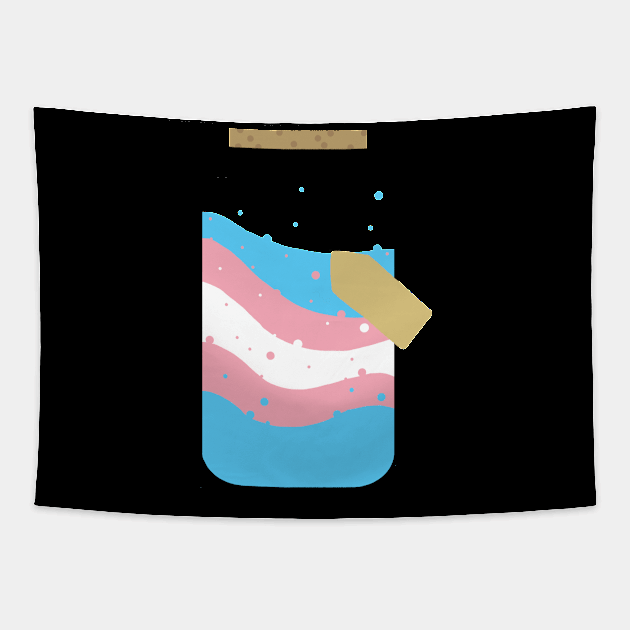 Transgender pride flag jar Tapestry by Gumdrop