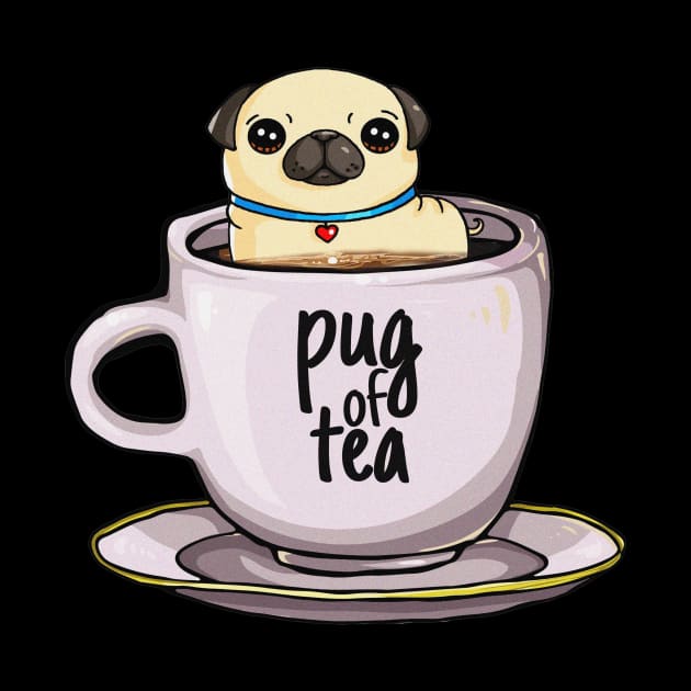 'Pug of Tea' Cute Tea Lover Gift by ourwackyhome