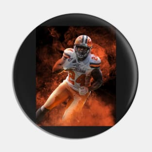 Nick Chubb Cleveland Sports Art Pin