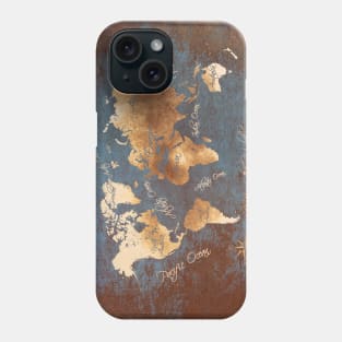 world map gold #map #worldmap Phone Case