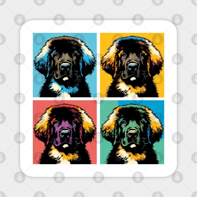 Pop Retro Leonberger Art - Cute Puppy Magnet by PawPopArt