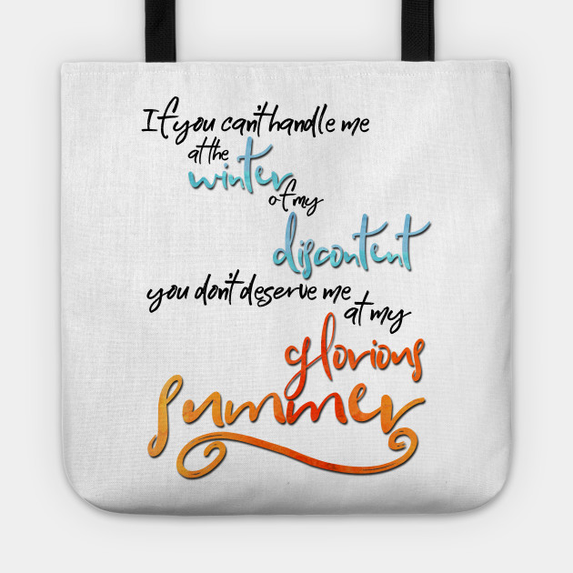 If You Can T Handle Me Shakespeare Tote Teepublic
