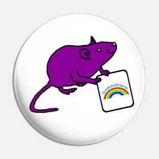 Purple Rat Puns with Somewhere Rainbow Pin