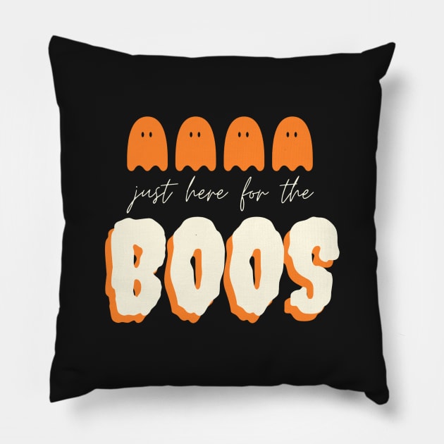 Just here for the Boos - Funny Halloween 2020 (Black) Pillow by applebubble